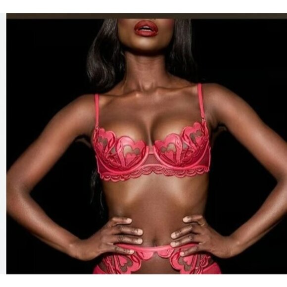 Honey Birdette Red Heart Bra Red - Picture 1 of 4